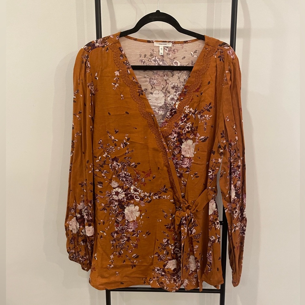 Maurices Rust Floral Blouse